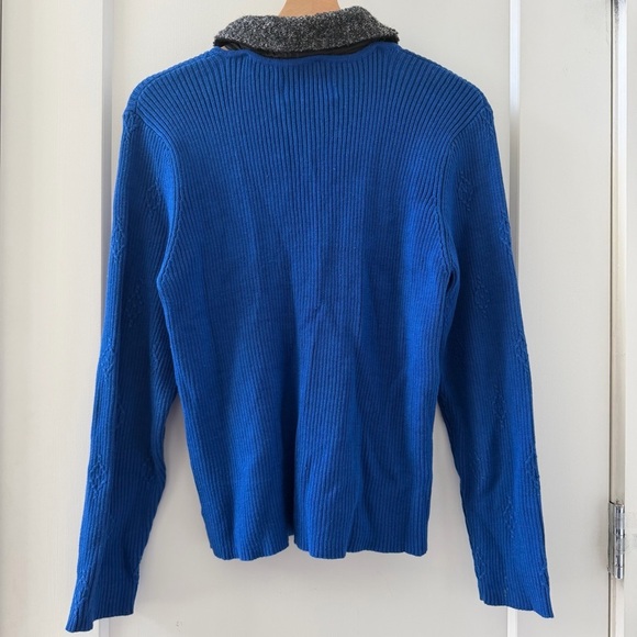Marisa Christina The Christmas Collection 2002 Ribbed Cardigan Sweater Blue Sz L - Picture 3 of 9